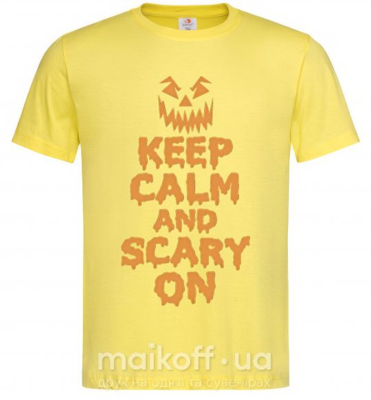 Мужская футболка Keep calm and scary on Лимонный фото