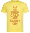 Мужская футболка Keep calm and scary on Лимонный Мужская футболка Keep calm and scary on Лимонный фото