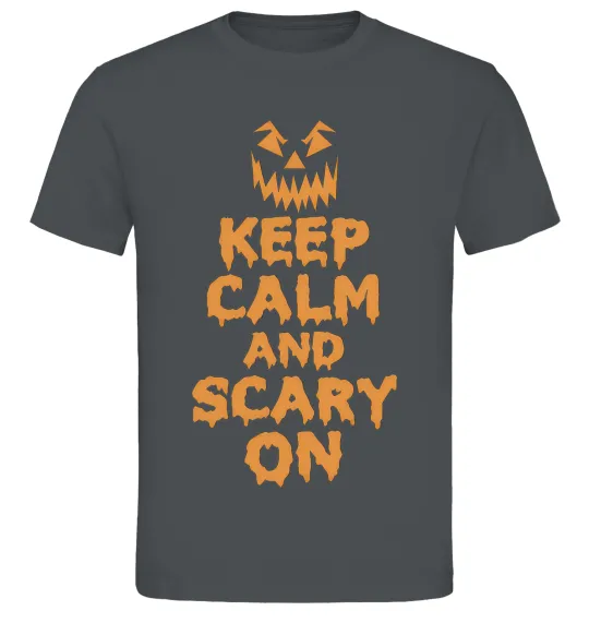 Мужская футболка Keep calm and scary on Графит фото