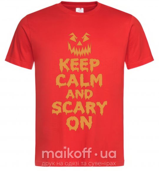 Чоловіча футболка Keep calm and scary on Червоний фото