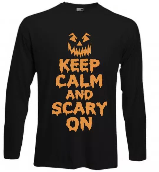 Лонгслив Keep calm and scary on Черный фото