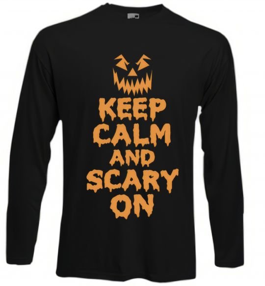 Реглан Keep calm and scary on Черный фото