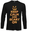 Лонгслив Keep calm and scary on Черный фото