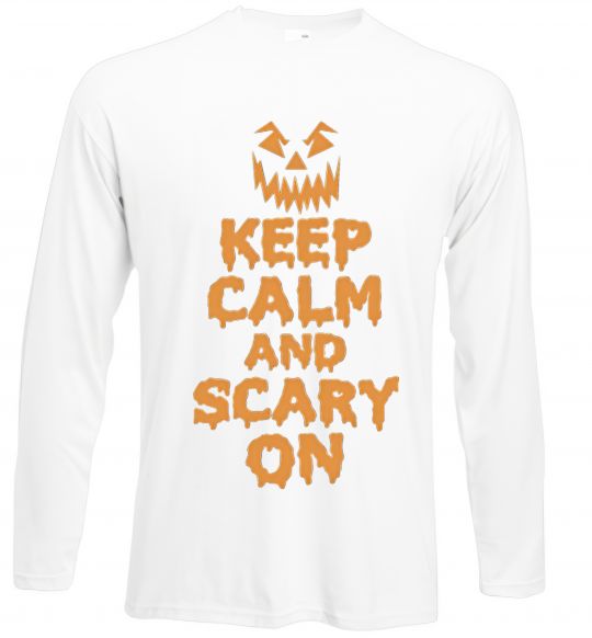 Лонгслів Keep calm and scary on Білий фото