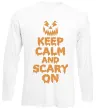 Лонгслив Keep calm and scary on Белый фото
