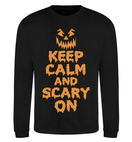 Світшот Keep calm and scary on Чорний фото