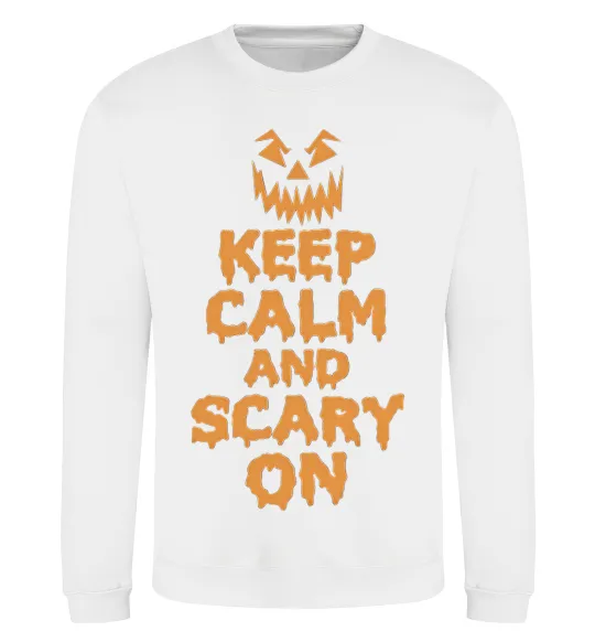 Світшот Keep calm and scary on Білий фото