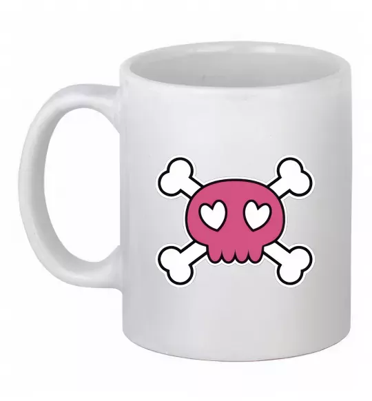 Чашка керамическая Черепушка Белый фото