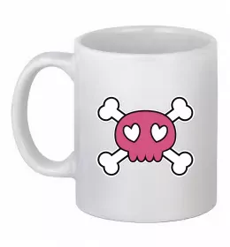 Чашка керамическая Черепушка Белый фото