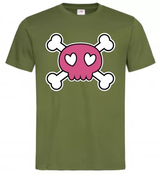 Чоловіча футболка Черепушка Оливковий фото