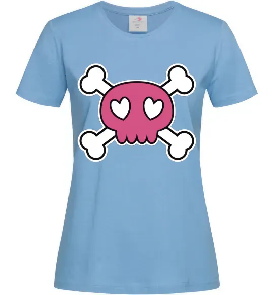 Жіноча футболка Черепушка Блакитний фото