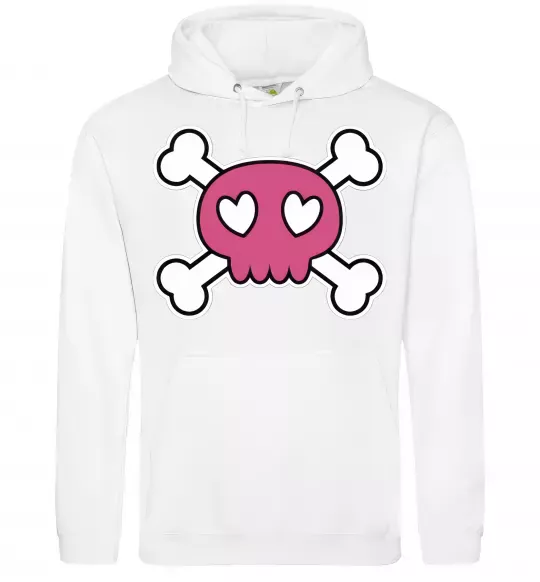 Мужская толстовка (худи) Черепушка Белый фото