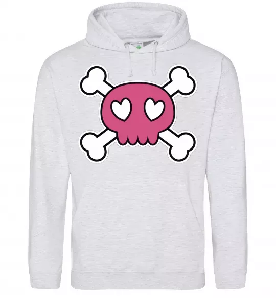 Жіноча толстовка (худі) Черепушка Сірий меланж фото