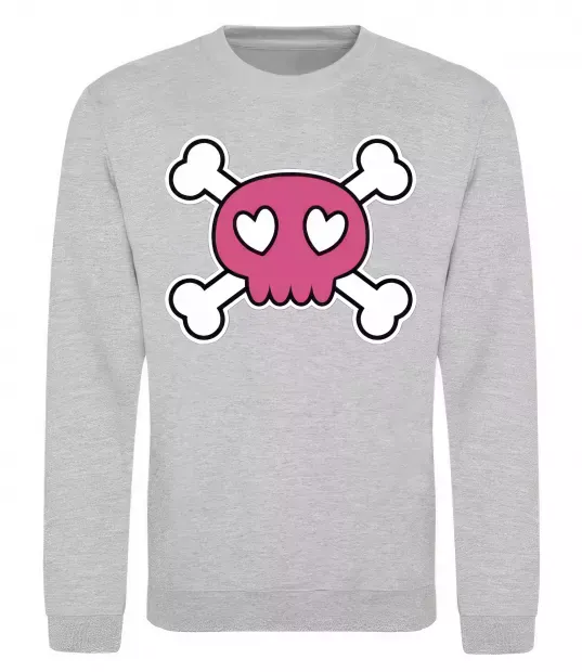 Свитшот Черепушка Серый меланж фото