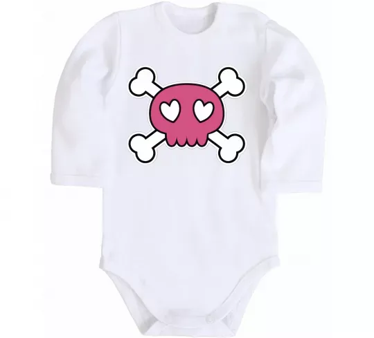 Детский боди Черепушка Белый фото