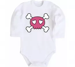 Детский боди Черепушка Белый фото