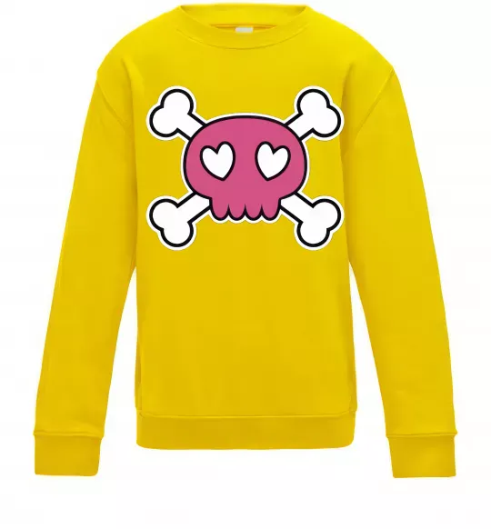 Детский Свитшот Черепушка Солнечно желтый фото
