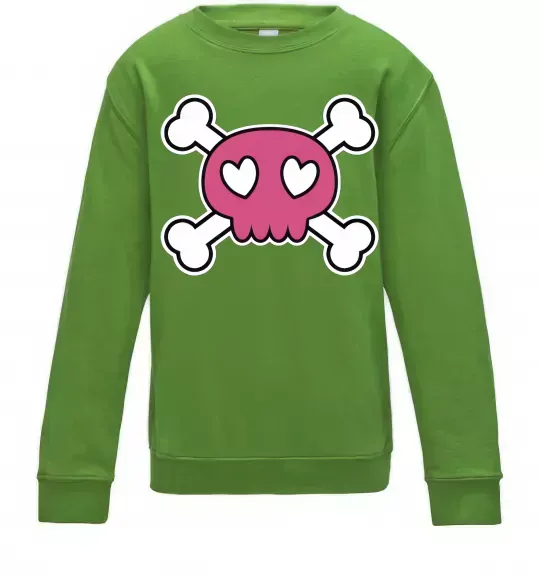 Детский Свитшот Черепушка Лаймовый фото