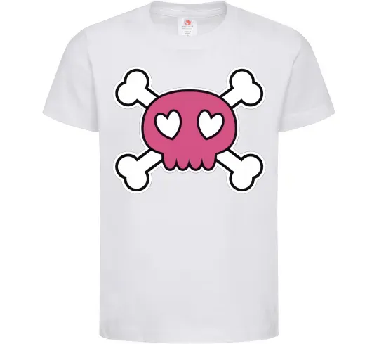 Дитяча футболка Черепушка Білий фото