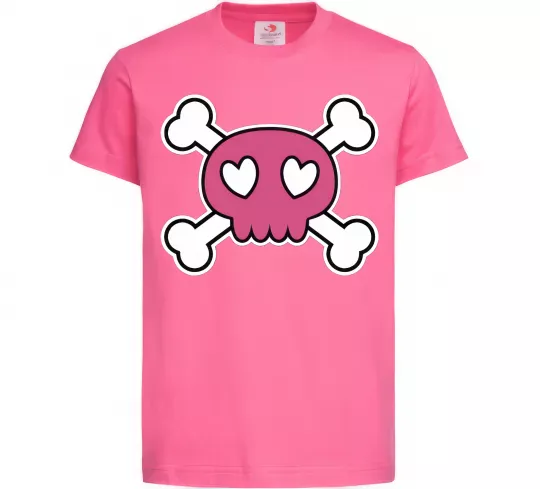 Дитяча футболка Черепушка Яскраво-рожевий фото