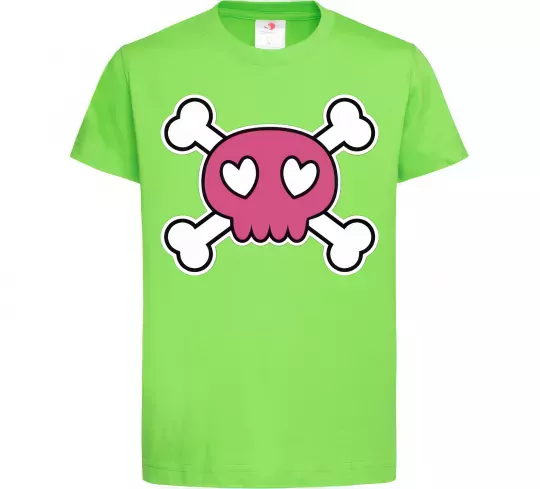 Дитяча футболка Черепушка Лаймовий фото