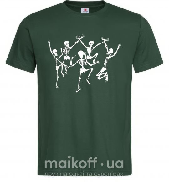 Мужская футболка dance skeleton Темно-зеленый фото