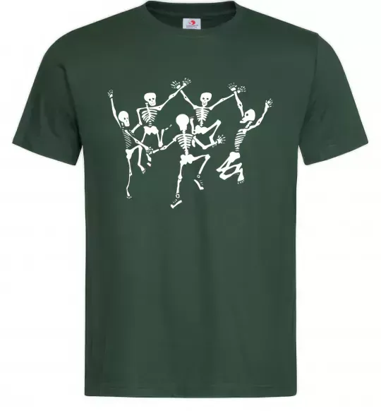 Мужская футболка dance skeleton Темно-зеленый фото
