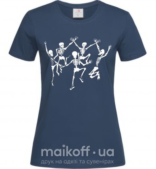 Женская футболка dance skeleton Темно-синий фото