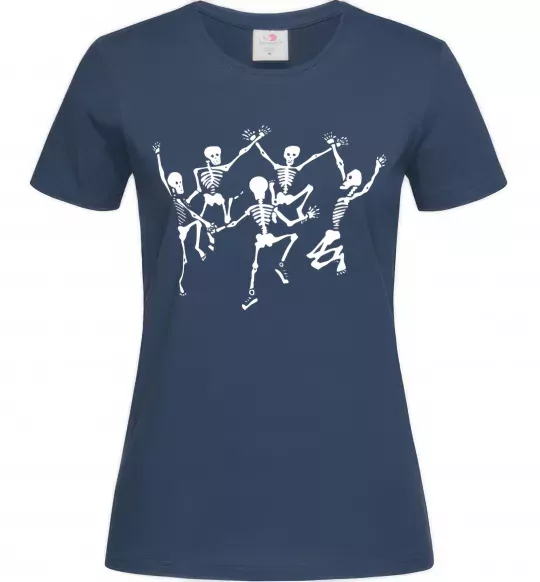 Жіноча футболка dance skeleton Темно-синій фото