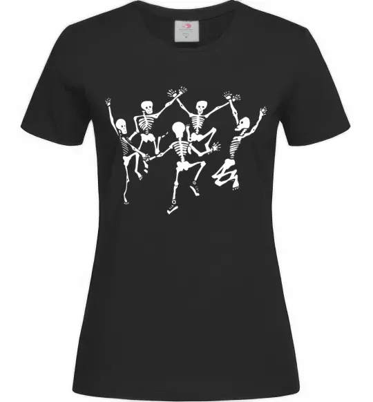 Жіноча футболка dance skeleton Чорний фото