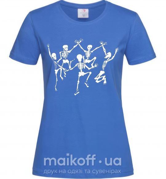 Женская футболка dance skeleton Ярко-синий фото
