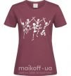 Женская футболка dance skeleton Бордовый фото
