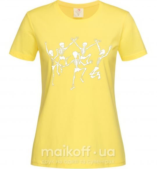 Жіноча футболка dance skeleton Лимонний фото