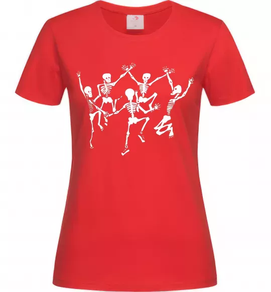 Жіноча футболка dance skeleton Червоний фото