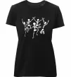 Женская премиум футболка dance skeleton Черный фото