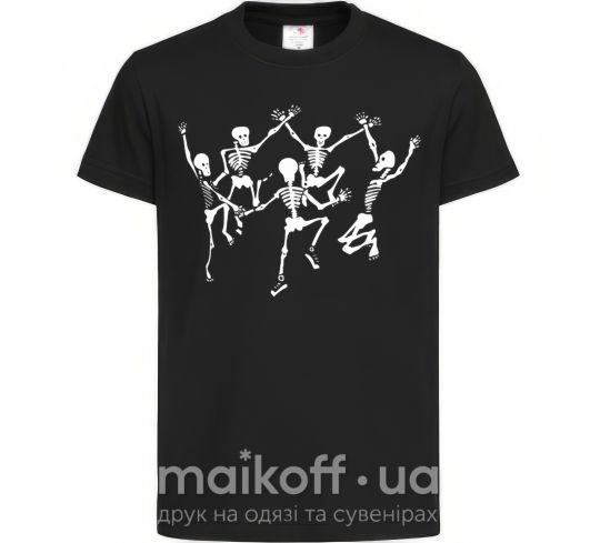 Дитяча футболка dance skeleton Чорний фото