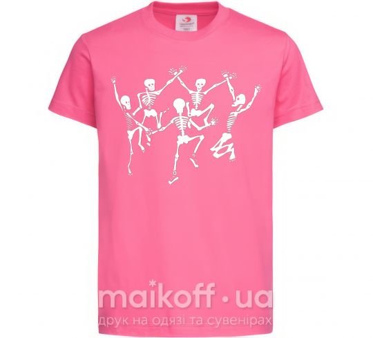 Детская футболка dance skeleton Ярко-розовый фото