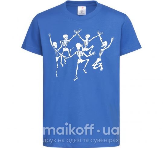 Дитяча футболка dance skeleton Яскраво-синій фото