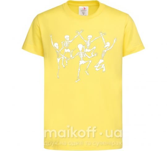 Дитяча футболка dance skeleton Лимонний фото