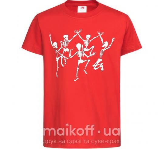Дитяча футболка dance skeleton Червоний фото