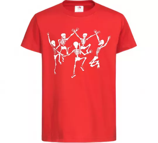 Детская футболка dance skeleton Красный фото