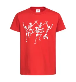 Детская футболка dance skeleton Красный фото