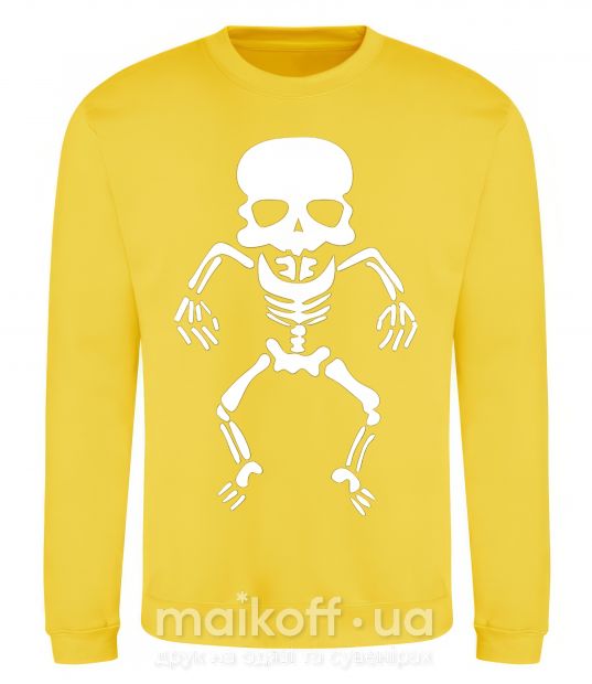 Світшот skeleton Сонячно жовтий фото
