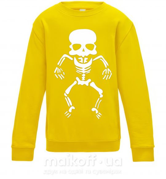 Дитячий світшот skeleton Сонячно жовтий фото