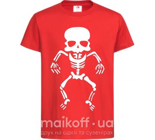 Детская футболка skeleton Красный фото
