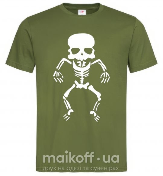 Мужская футболка skeleton Оливковый фото
