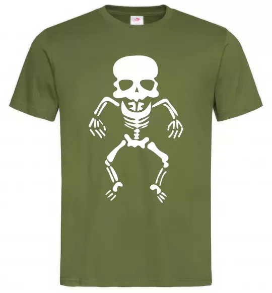 Чоловіча футболка skeleton Оливковий фото