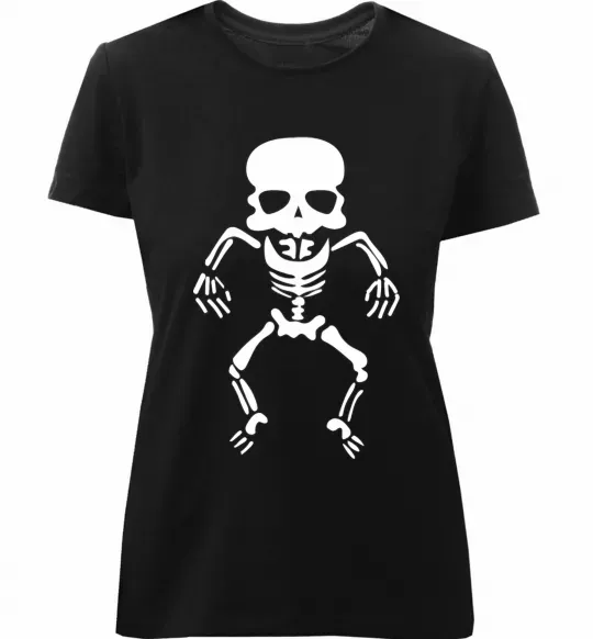 Жіноча преміум футболка skeleton Чорний фото