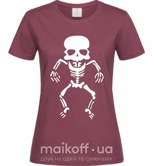 Женская футболка skeleton Бордовый фото