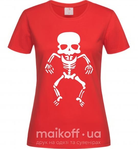 Женская футболка skeleton Красный фото